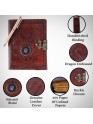Genuine Leather Bound Journal Stone Studded Diary Brown Vintage Paper Notebook